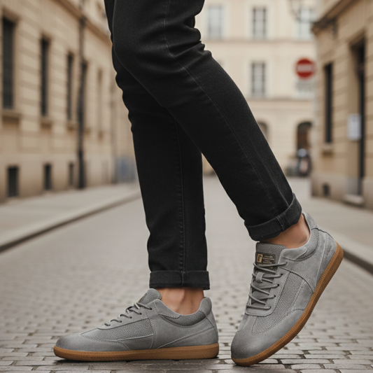 Leather Sneakers Lace Up Casual Shoes Men