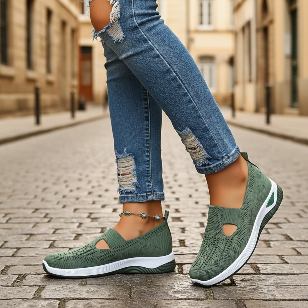 Women's orthopedic walking Shoes Slip On Knit