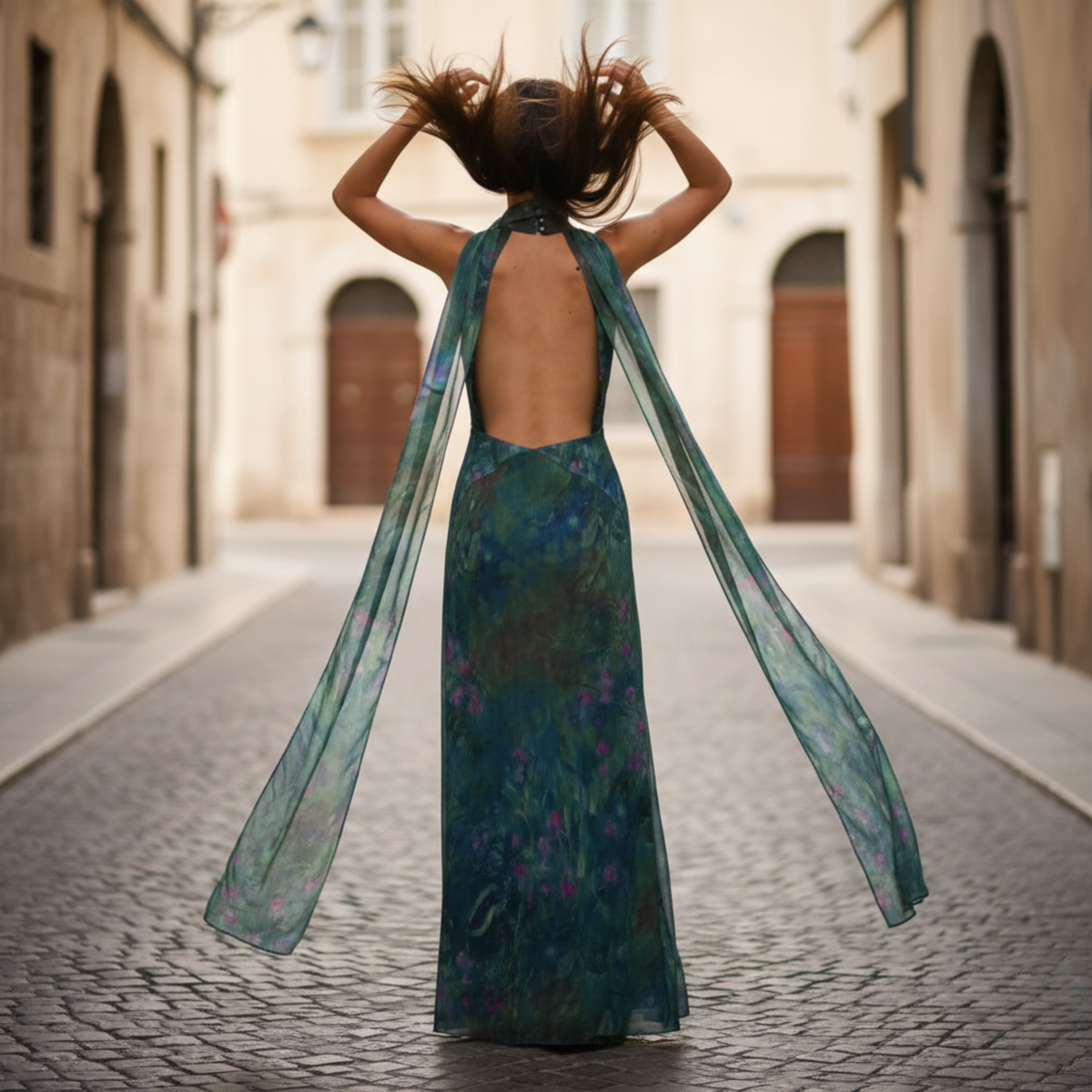 Maxi Dress Halter Printed Sleeveless Women