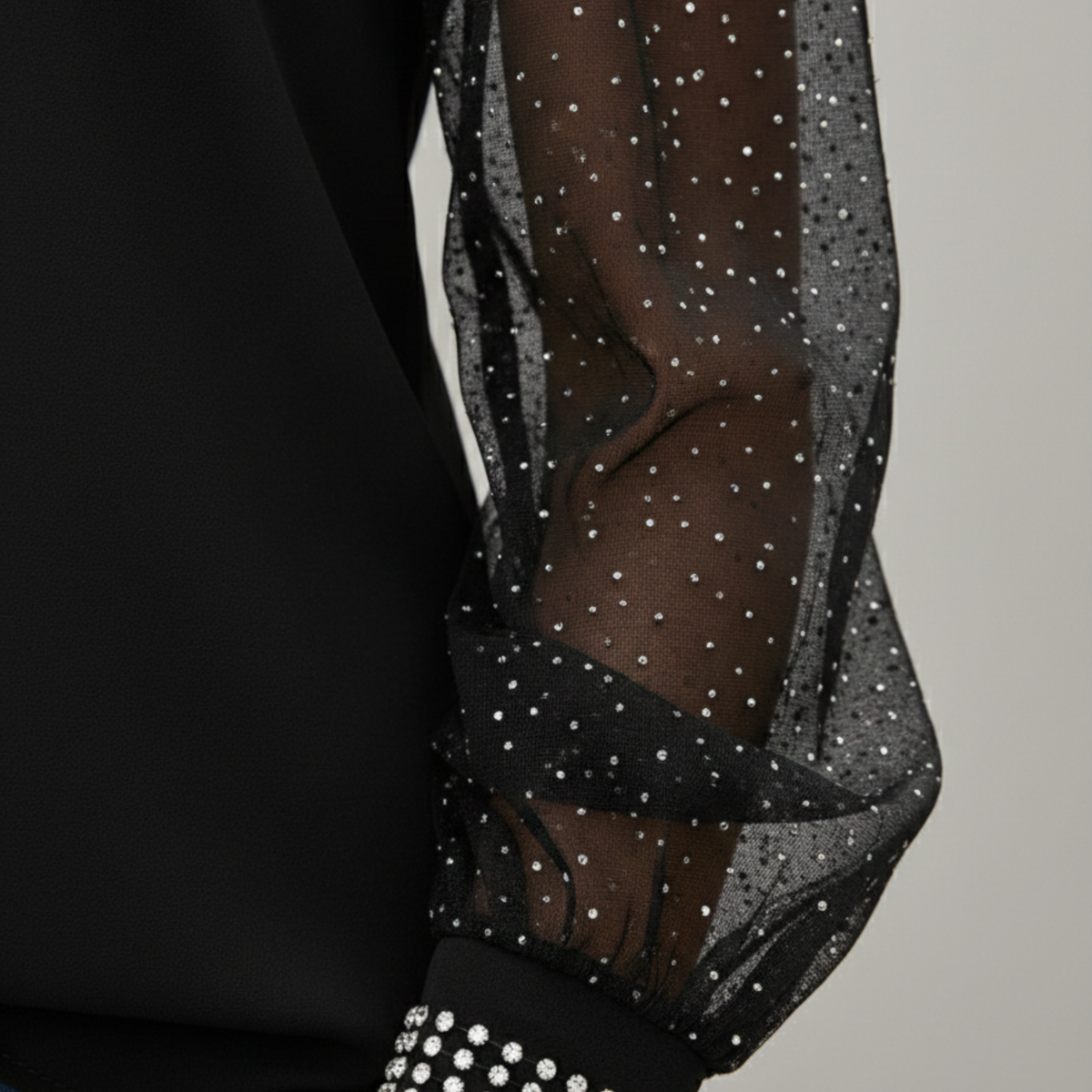 Mesh Top Sequin Long Sleeve Women