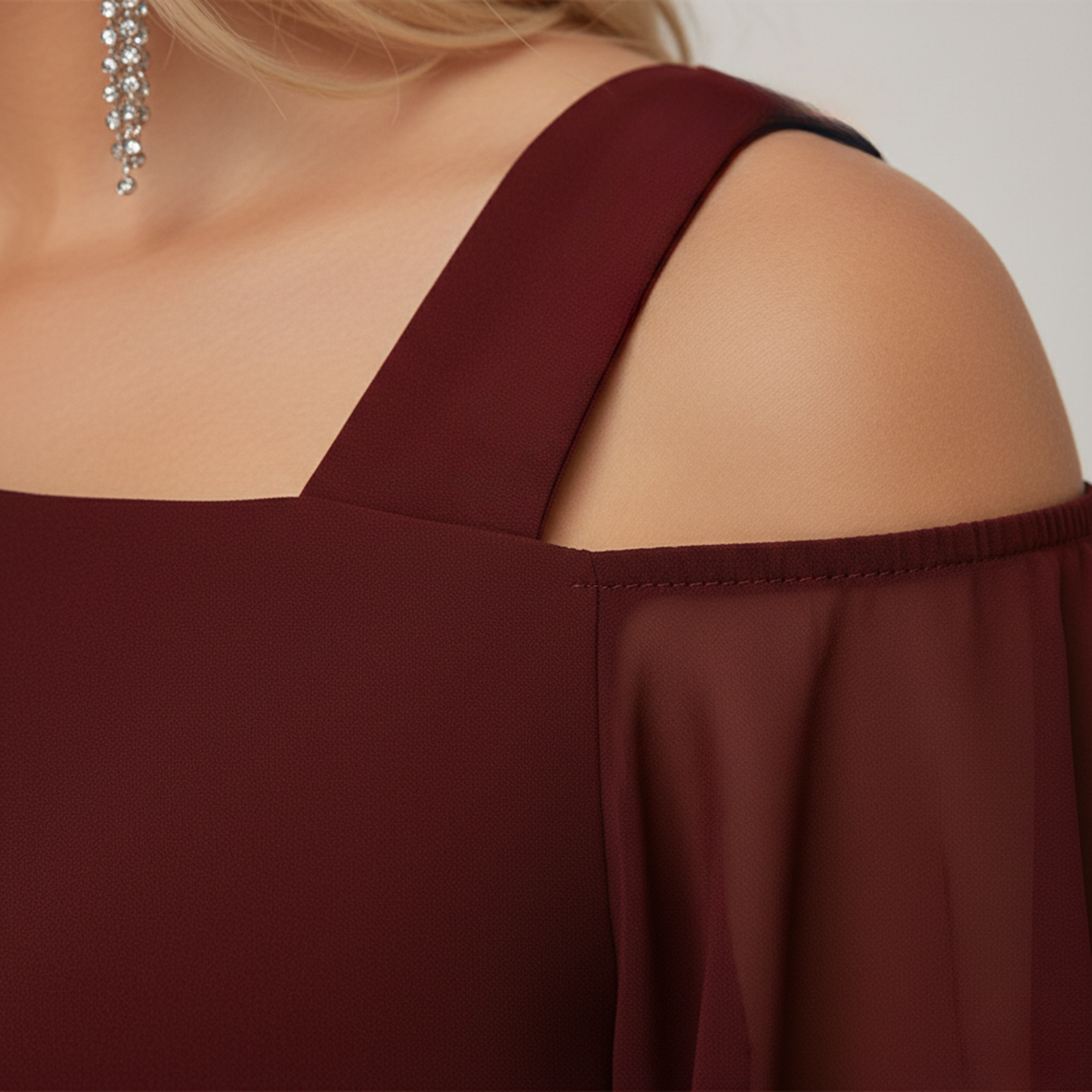 Conjunto de Chifón para Mujeres de Noche de Dos Piezas Elegante