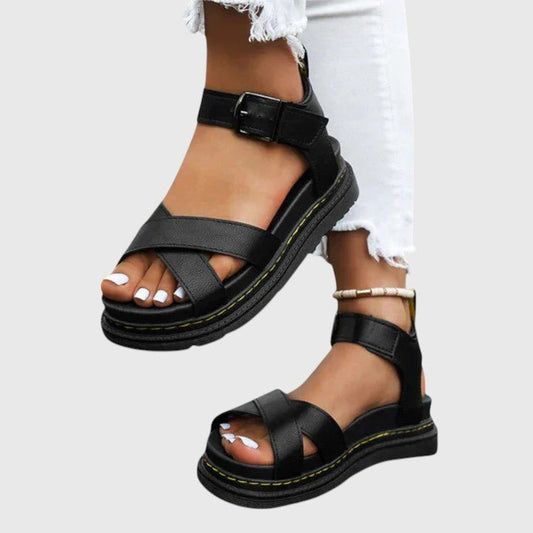 Arvelle | Women's Orthopedic Adjustable Buckle Platform Sandals Front