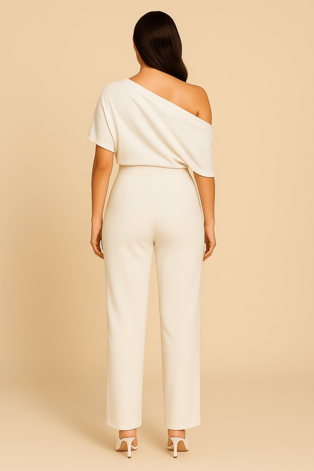 Aveline | Women's Chic One-Shoulder Jumpsuit Detail