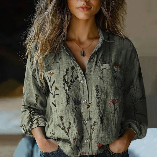Belladonna | Women's Paisley Bohemian Vintage Blouse Front