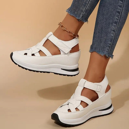 Calvine | Women's Orthopedic Cage Cutout Sandals Front