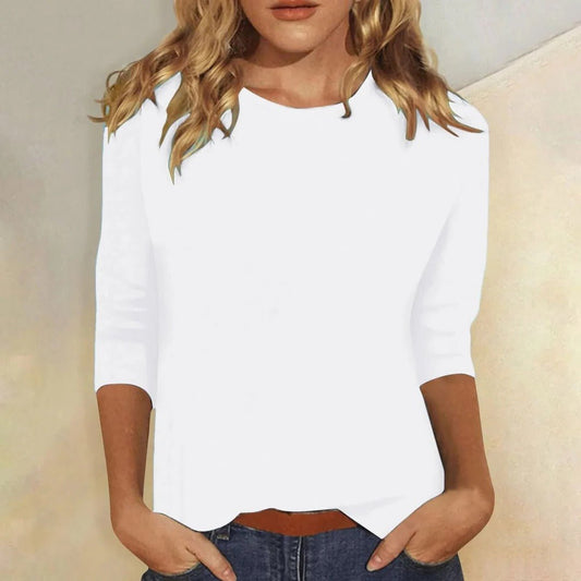 Cassandra | Women's Crew Neck Casual Everyday Top Front