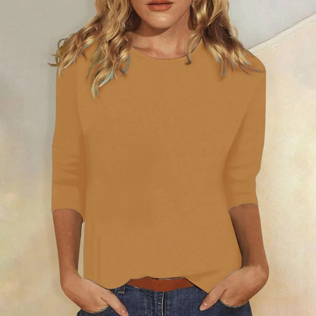 Cassandra | Women's Crew Neck Casual Everyday Top Full