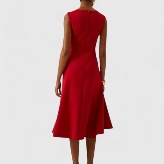Coralie | Women's Sophisticated Asymmetric Ruffle Maxi Dress Front