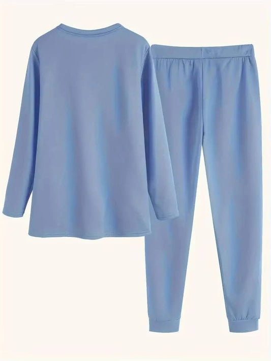 Cordelline | Women's Contrast Cuff Sweatsuit Set Loungewear Front