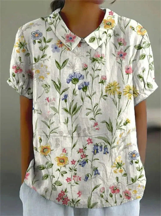 Emberlina | Women's Floral Embroidered Shirt Front
