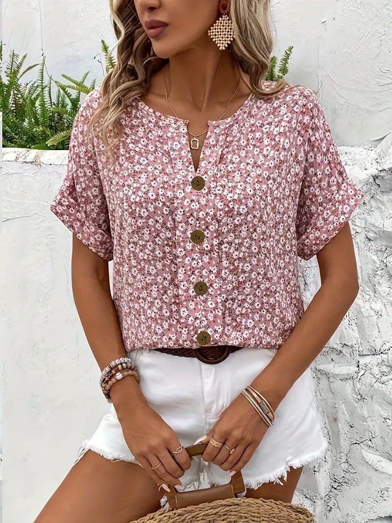 Florelle | Women's Chic Floral Print Top Back