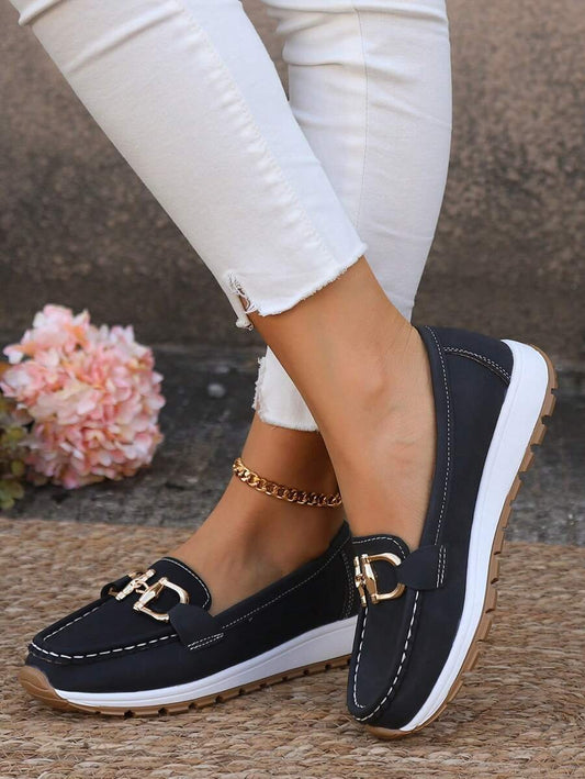 Halvine | Women's Orthopedic Loafers Horsebit Detail Front