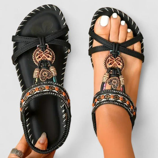 Iris | Women's Tassel Orthopedic Sandals Front