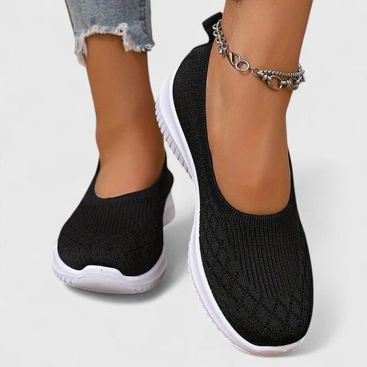 Luvaine | Women's Orthopedic Slip-Ons Diamond Knit Wide Fit Front