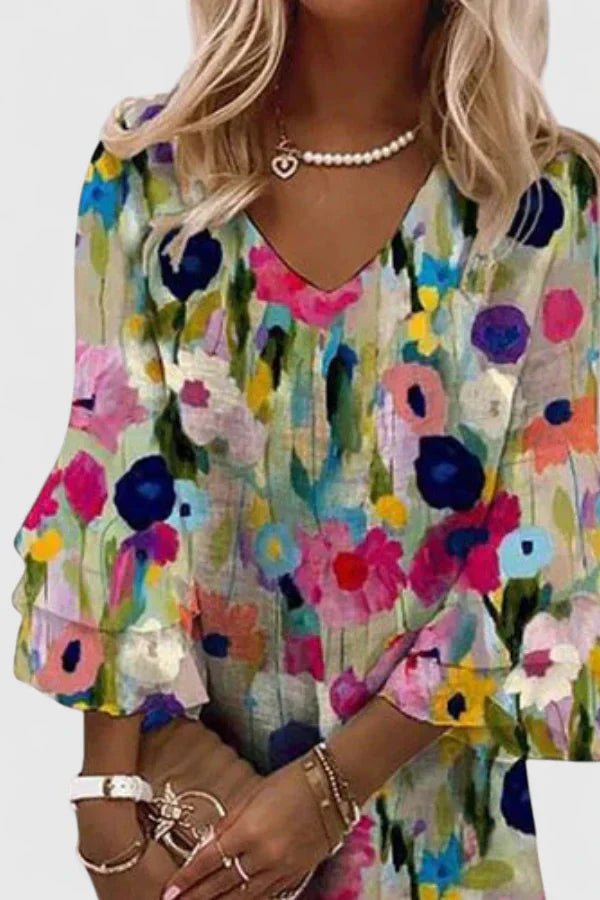 Mia | Elegant Blouse Mini Dress Detail