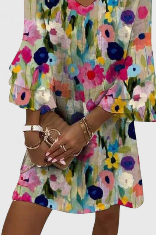 Mia | Elegant Blouse Mini Dress Front