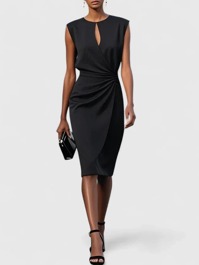 Mia | Elegant Twist Front Women's Dress Angle