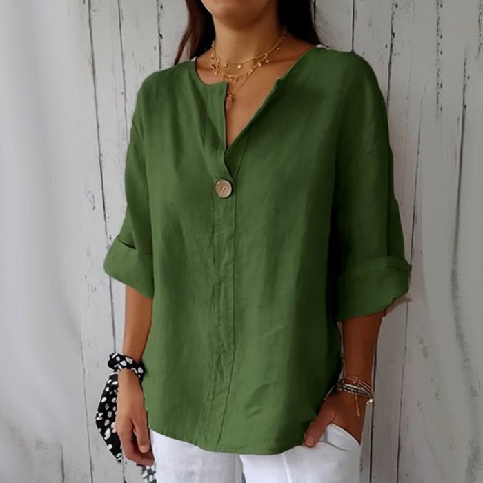 Mila | Women's Relaxed Linen Blouse Back