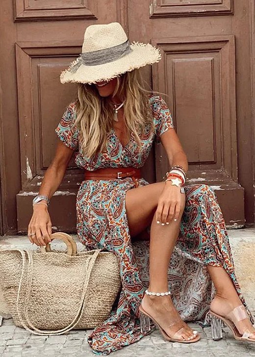 Miraluna | Women's Airy Boho Maxi Dress Lifestyle