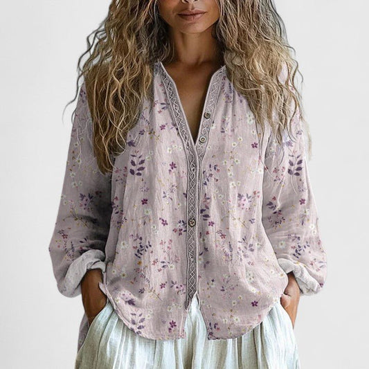 Nell | Dragonfly Print Comfortable Blouse Front