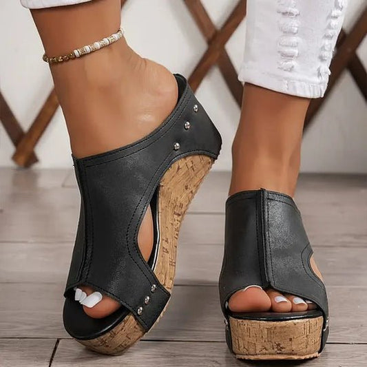 Nora | Women's Orthopedic Cushioned Cork Sandals Front