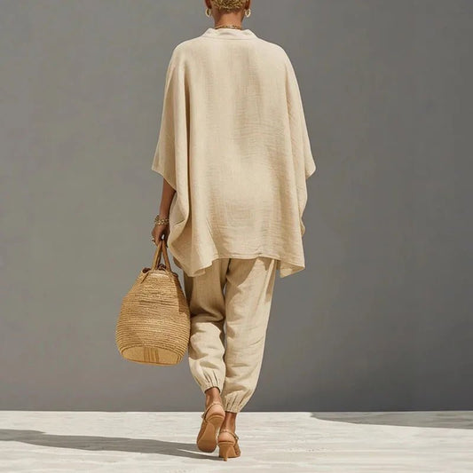 Rue | Women's Batwing Linen Matching Set Front
