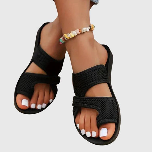 Selvine | Women's Orthopedic Crossover Mesh Strap Sandals Front