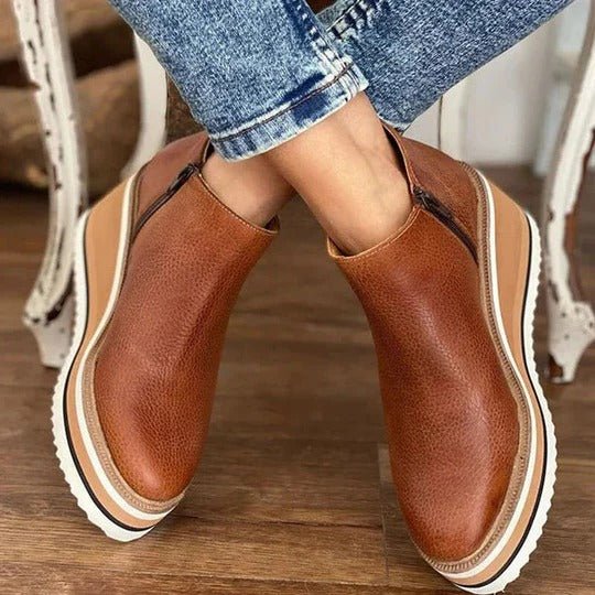 Seralina | Women's Platform Low Ankle Boots Side