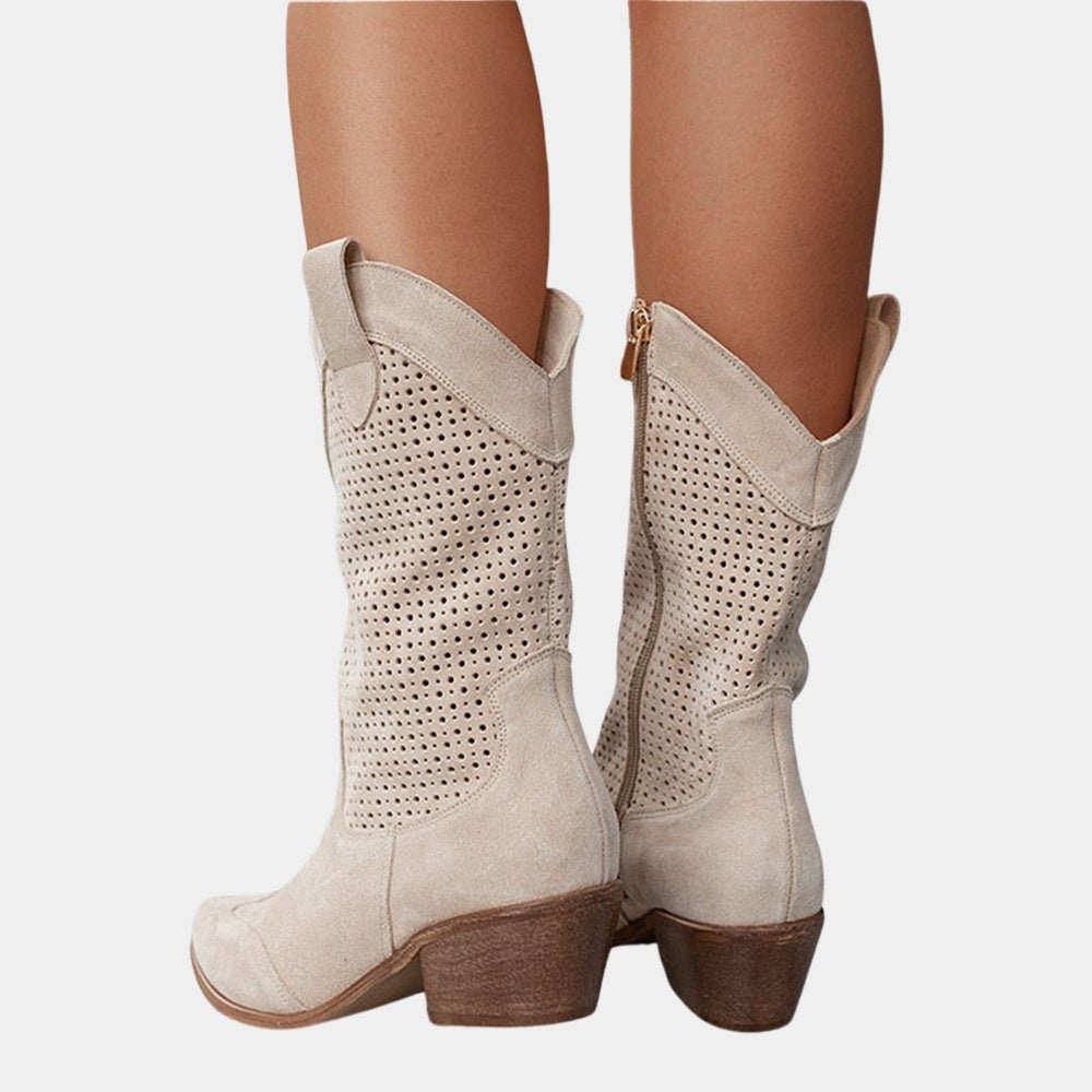 Serenity | Women's Perforated Cowboy Orthopedic Boots Angle