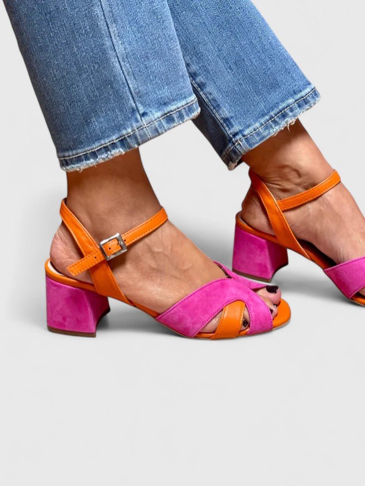 Telvaine | Women's Orthopedic Colorblock Strap Wedge Heels Back