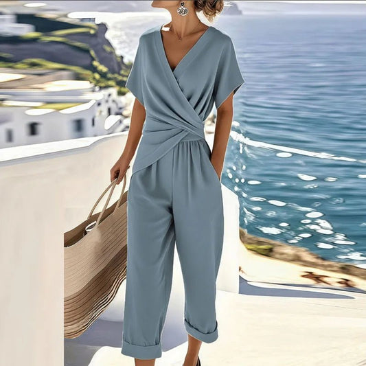 Valentina | Women's Elegant Wrap Front Two-Piece Set Front