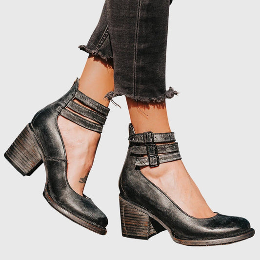 Velora | Women's Elegant Comfortable Triple Buckle Sandals Front