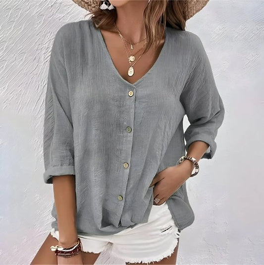 Violette | Women's Relaxed Button-Up Blouse Front