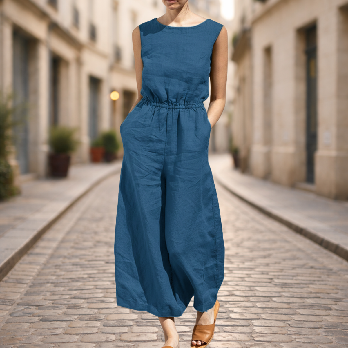 Women Wide Leg Long Jumpsuit Casual