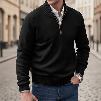 Men’s Nordic Winter Knit Jacket With Zip Front