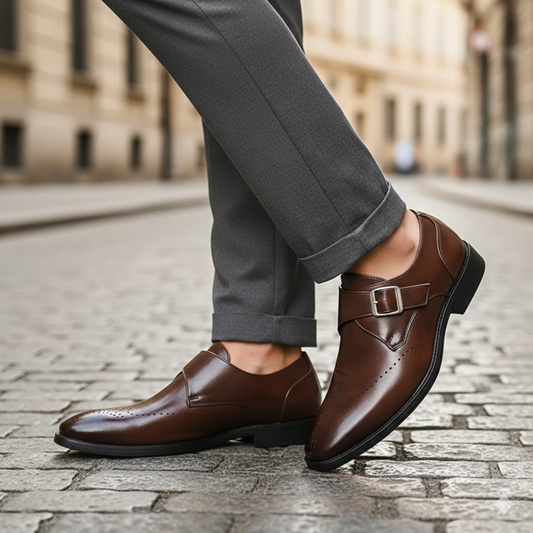 Dress Shoes Buckle Strap Slip On Men Adult