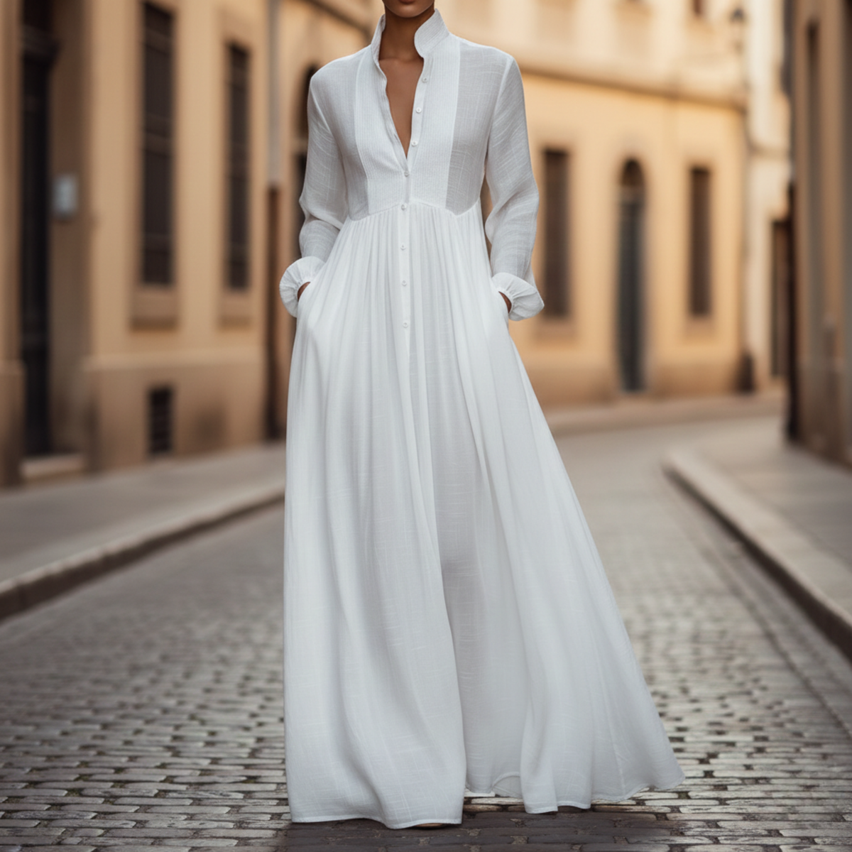 Maxi Dress Minimalist Long Sleeve Women