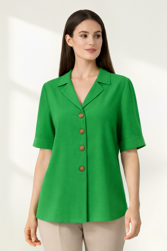 Women’s Button-Front Short-Sleeve Blouse
