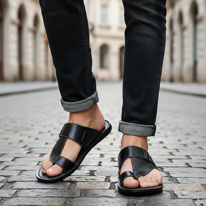 Sandales d'été à bout ouvert à enfiler pour hommes