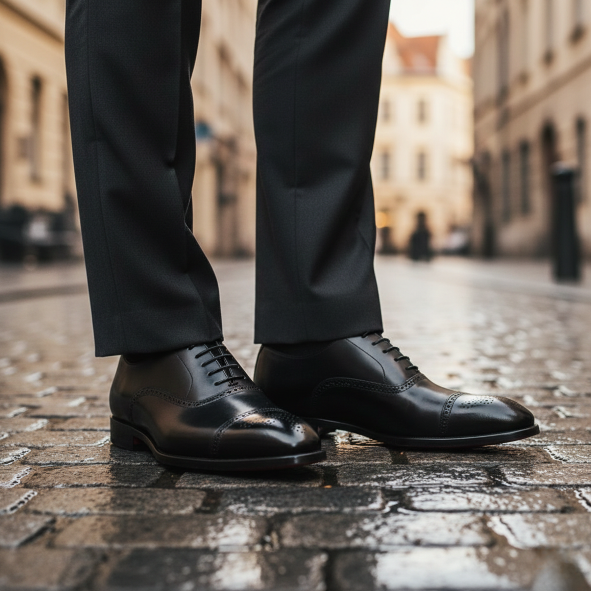 Dress Shoes Cap Toe Leather Men