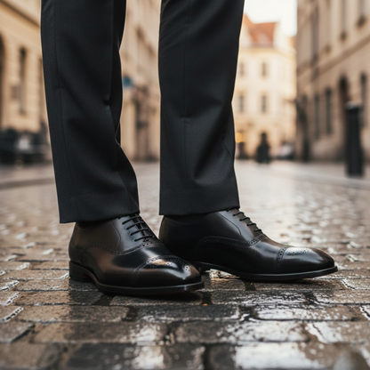 Dress Shoes Cap Toe Leather Men