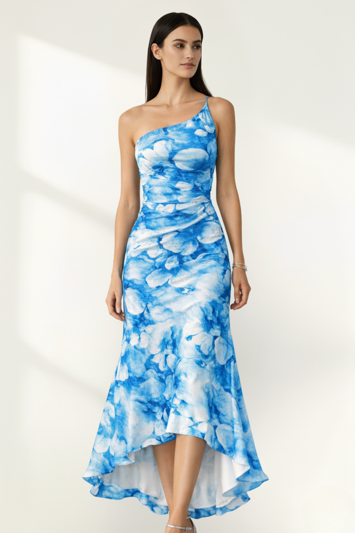 Women’s Chiffon Strapless Floral Maxi Dress