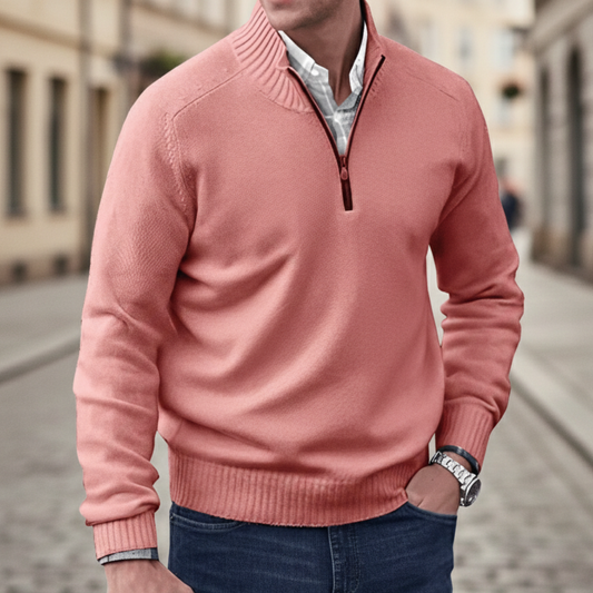 Men’s Nordic Winter Knit Jacket With Zip Front
