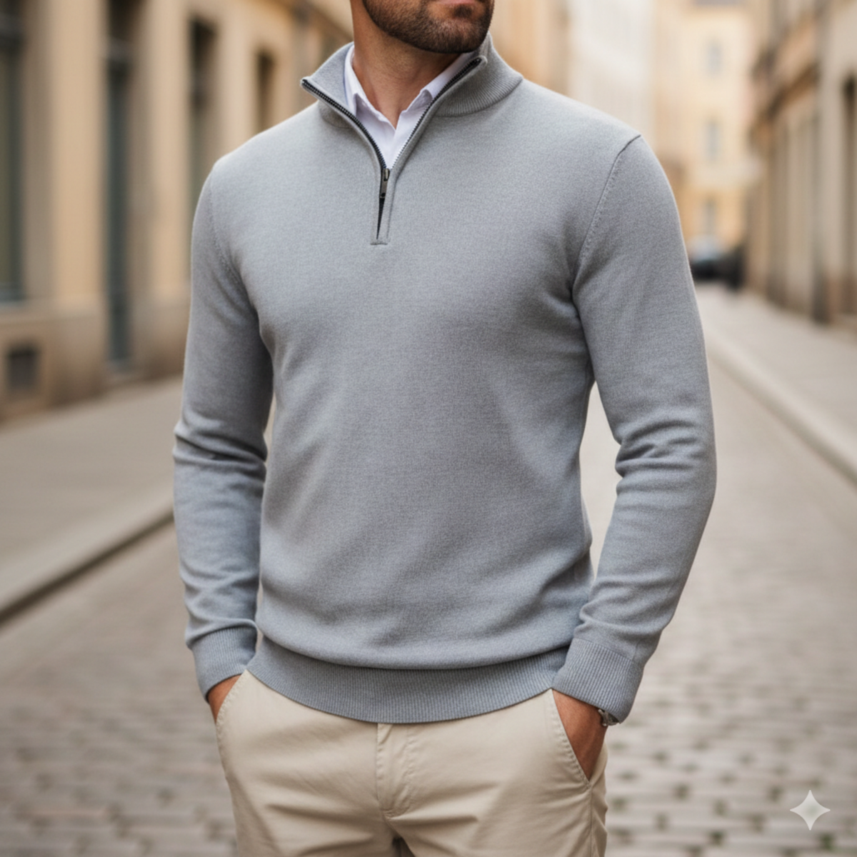 Men’s Half-Zip Lightweight Knit Sweater Casual