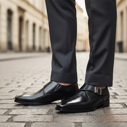 Men's Dress Shoes Single Monk Strap Classic Formal Style