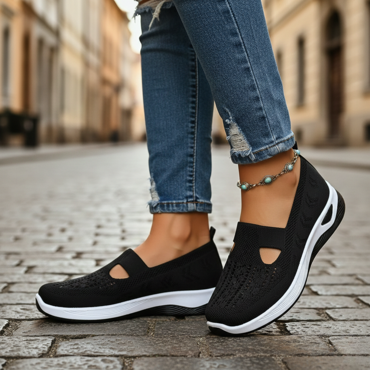 Women's orthopedic walking Shoes Slip On Knit