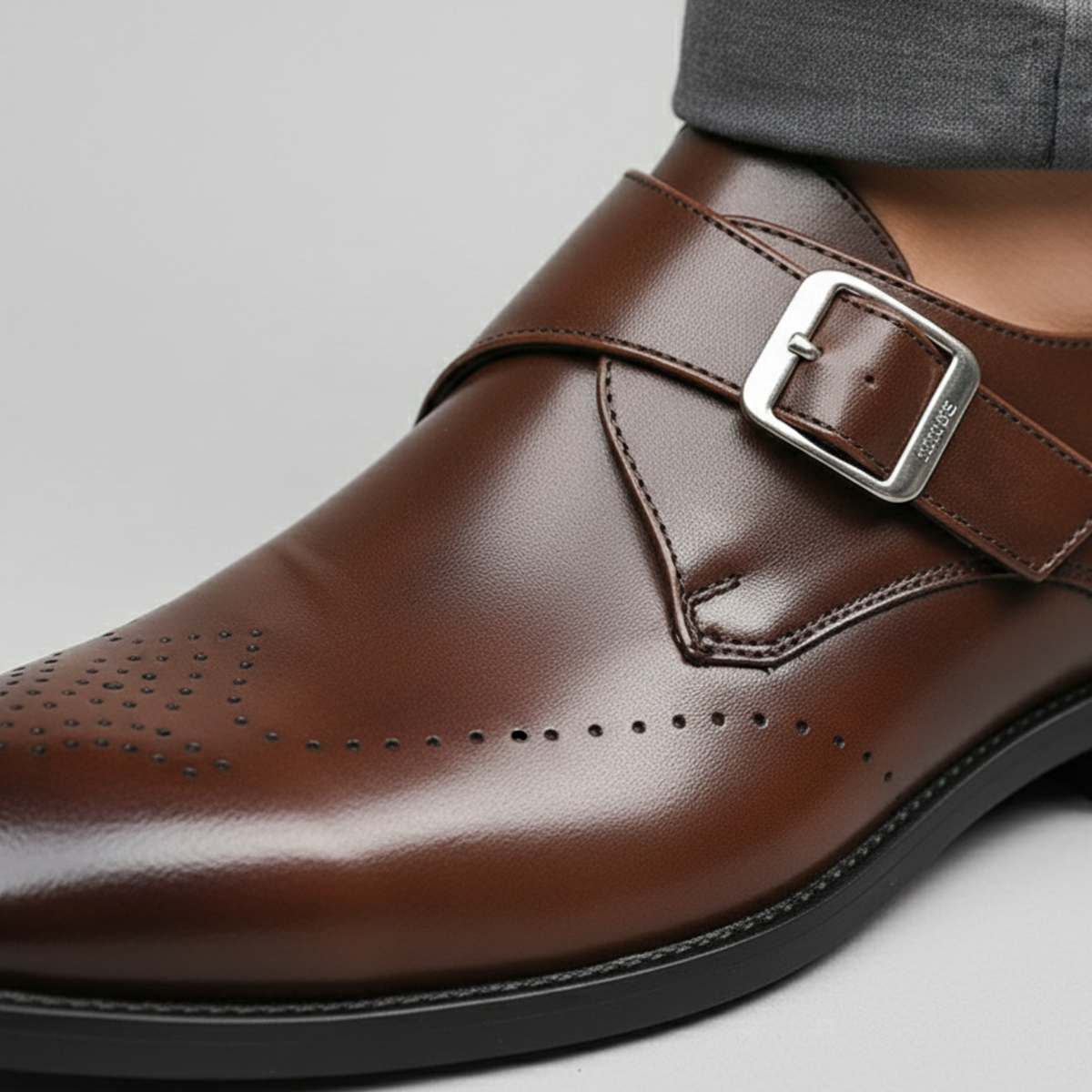 Dress Shoes Buckle Strap Slip On Men Adult