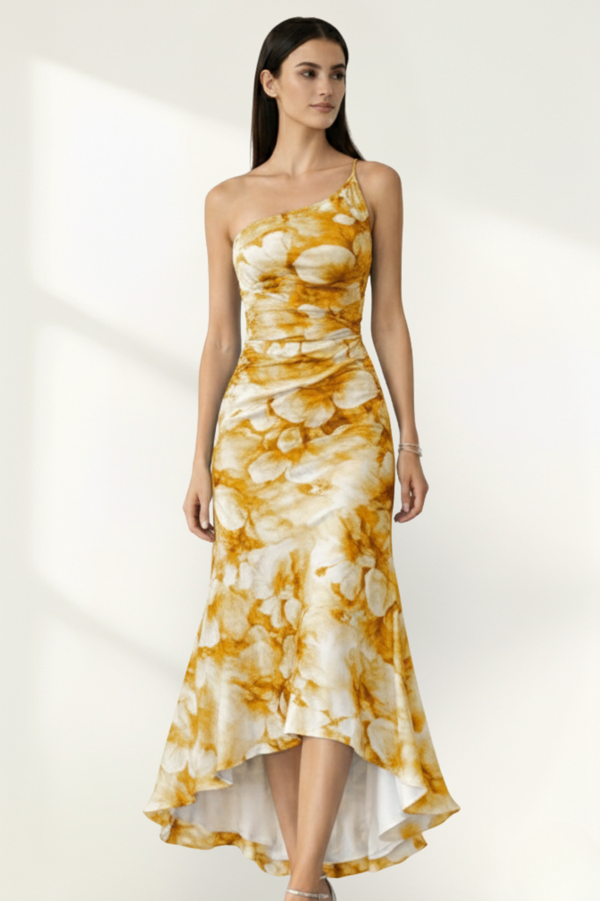 Women’s Chiffon Strapless Floral Maxi Dress