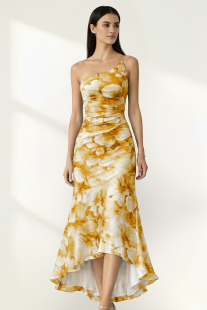 Women’s Chiffon Strapless Floral Maxi Dress