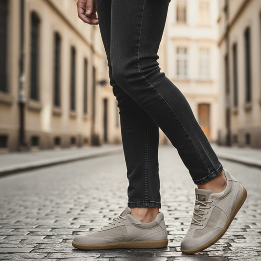 Leather Sneakers Lace Up Casual Shoes Men